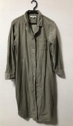 ユニクロ コーデュロイ　ロングシャツワンピース