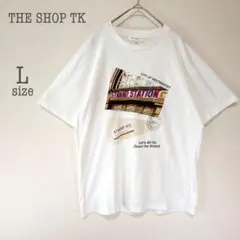 a2539【ザショップティーケー】ロゴ刺繍入りTシャツ ロンドン柄 白 L 夏のサムネイル