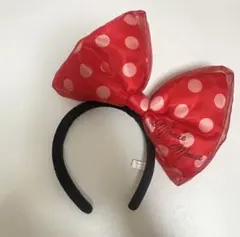 ミニーマウス 赤 水玉 リボン カチューシャ