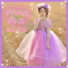 プリンセスドレス 120 パープル キッズドレス 仮装 ハロウィン 紫 ドレス
