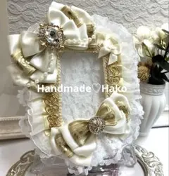 No.417♡硬質カードケースデコ、レースデコ　トレカデコ　痛ロゼット