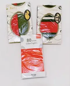 タイツセット売り　ピンク系、レッド系　M-Lサイズ