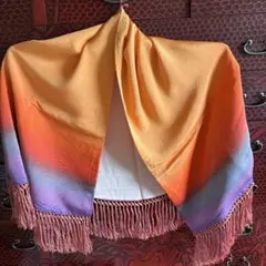 オレンジ紫グラデーションストール