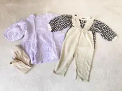 ベビー　女の子 まとめ売り ワンピース サロペット トレーナー　レギンス4点90