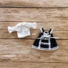 JANAYAハンドメイド　オビツ11服　白色長袖シャツと黒色ワンピース2点セット