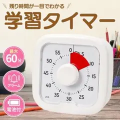 タイマー 学習 子ども 勉強 60分 時間管理 知育 ビジュアル 電池付のサムネイル
