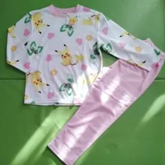 ポケモン　パジャマ　ピカチュウ　ニャオハ　ピンク　130cm　ルームウェア