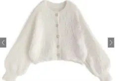 GRLフェザーニットパールボタンカーディガン[kz283]