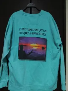 古着スウェットオーバーサイズ　水色サイズXL　LIFE SKILLS 2019