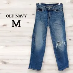 OLD NAVY 【M】 ボーイフレンドルーズ　デニム　レディース　ダメージ