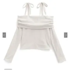 【GRL】オフショルダーリボントップス[ac2451] アイボリー・M