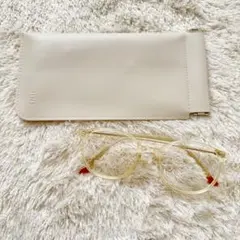 美品┆JINS クリアフレーム 韓国風 度入りメガネ ウェリントン