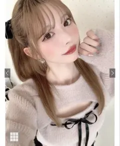 GRL フロントオープンリボンシャギーリブニットトップス［pm828］ピンク