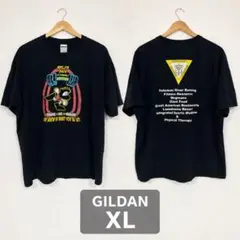 GILDAN 2010 NVCJTA フィットネス 両面Tシャツ XL 黒 古着