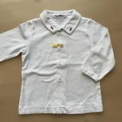 【美品】ファミリア familiar 長袖シャツ ブラウス 白 80cm 車