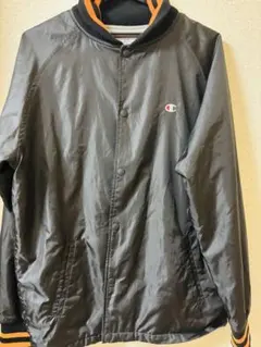 Champion ブラック ナイロンジャケット