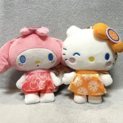 サンリオキャラクターズ　フルーツポンチ柄　がま口ポーチ　２種セット　タイトー