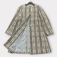 MARLENEDAM マーレンダム ノーカラー ライト ウール デザイン コート