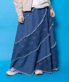 新品タグ付スカラー 161654：蝶刺繍or配色スパイラル切替フリンジ