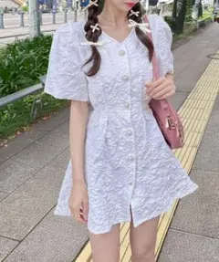 花柄 ワンピース ピンク 韓国 春服 夏服 スカート フレンチガーリー レース