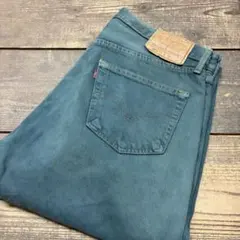 W33L29 Levi's 501 02年製コロンビア製後染め緑色デニム