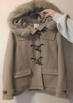 earth music&ecology　ベージュ ダッフルコート ファー付き