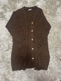 【値下げ】ブラウン ニット カーディガン ロング丈