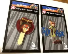 ズートピア ハッピーくじ　G賞　アクリルキーホルダー　ニックセット