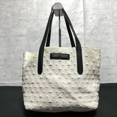 JIMMY CHOO SOFIA/S ホワイト エンボススター トートバッグ - メルカリ