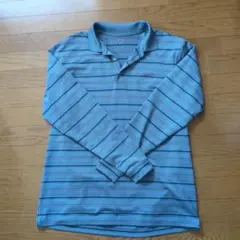 Nike Golf 水色ストライプ ポロシャツ 長袖