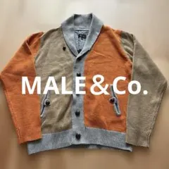 MALE & Co. ショールカラー カーディガン セーター クレイジーパターン