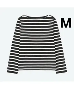 ユニクロ　ボーダーボートネックT 長袖　M