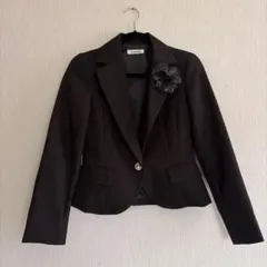 ツイード風黒ジャケット