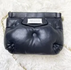 【美品】マルジェラ グラムスラム ショルダーバッグ ブラック レザー チェーン