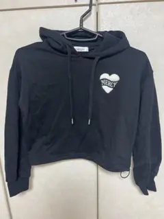 Lovetoxic ブラック クロップドパーカー S