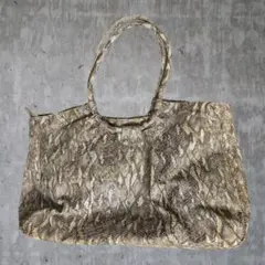 美品 パイソン柄 トートバッグ 大容量 スタッズ 肩掛け ショルダー