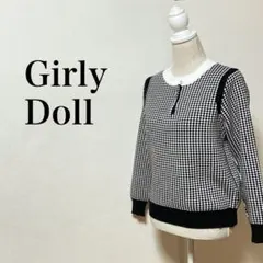 Girly Doll ニット　セーター　プルオーバー 韓国風　レトロのサムネイル