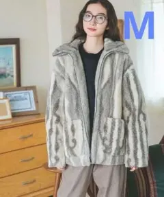 ニコアンド　ミックスボアZIPジャケット