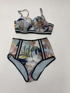 フローラルプリント ハイウエストビキニ