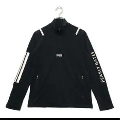 パーリーゲイツメンズ長袖シャツ黒 PGG ハーフジッププルオーバーサイズ4