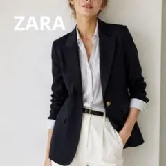 ZARA ＊紺 テーラードジャケット S ＊金ボタン ブレザー きれいめ
