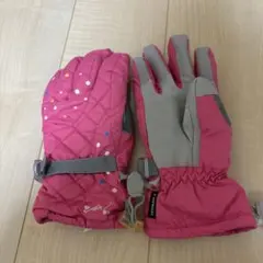 ピンク ドット模様 スキーグローブ