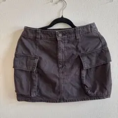 ダークグレー スカート サイドポケット付き