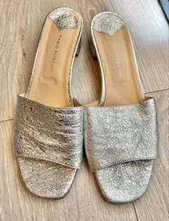 FABIO RUSCONI シルバー ミュールサンダル