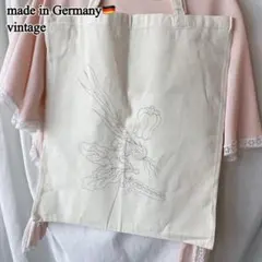 ドイツ製ヴィンテージ 刺繍の下書き 野菜の柄プリント トートバッグのサムネイル