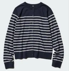 UVカットボーダークルーネックカーディガン