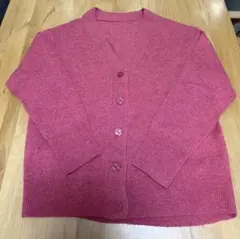 MUJI ウール100%ピンクカーディガン Lサイズ
