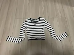 GYM ストライプ クロップドセーター