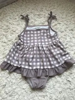 チェック柄 フリル付き水着 95