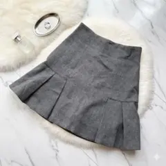 極美品✨リランドチュール ツイード調キュロットスカート グレー サイズ1 S相当